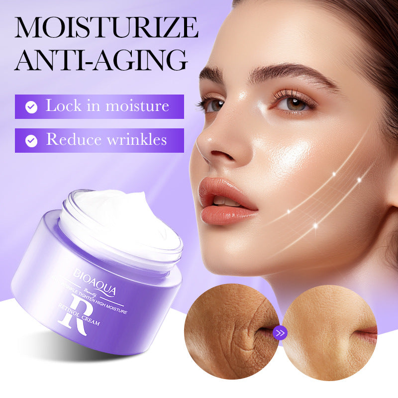 Limpiador facial, tónico y maquillaje para el cuidado de la piel reafirmante y antiarrugas con retinol de Bioaqua.